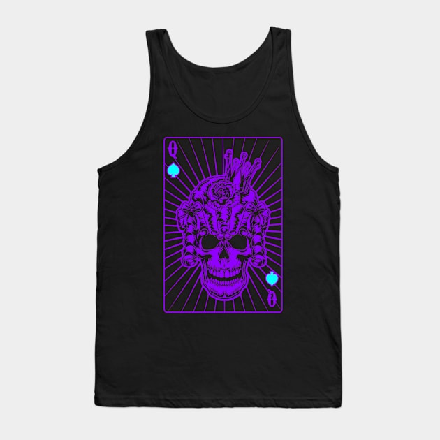 Queen of Spades Purple Skull Tank Top by Ravensdesign